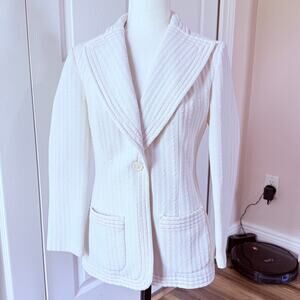 VTG 1970s Loubella Extendables California White Structured Blazer Estimated Sz S